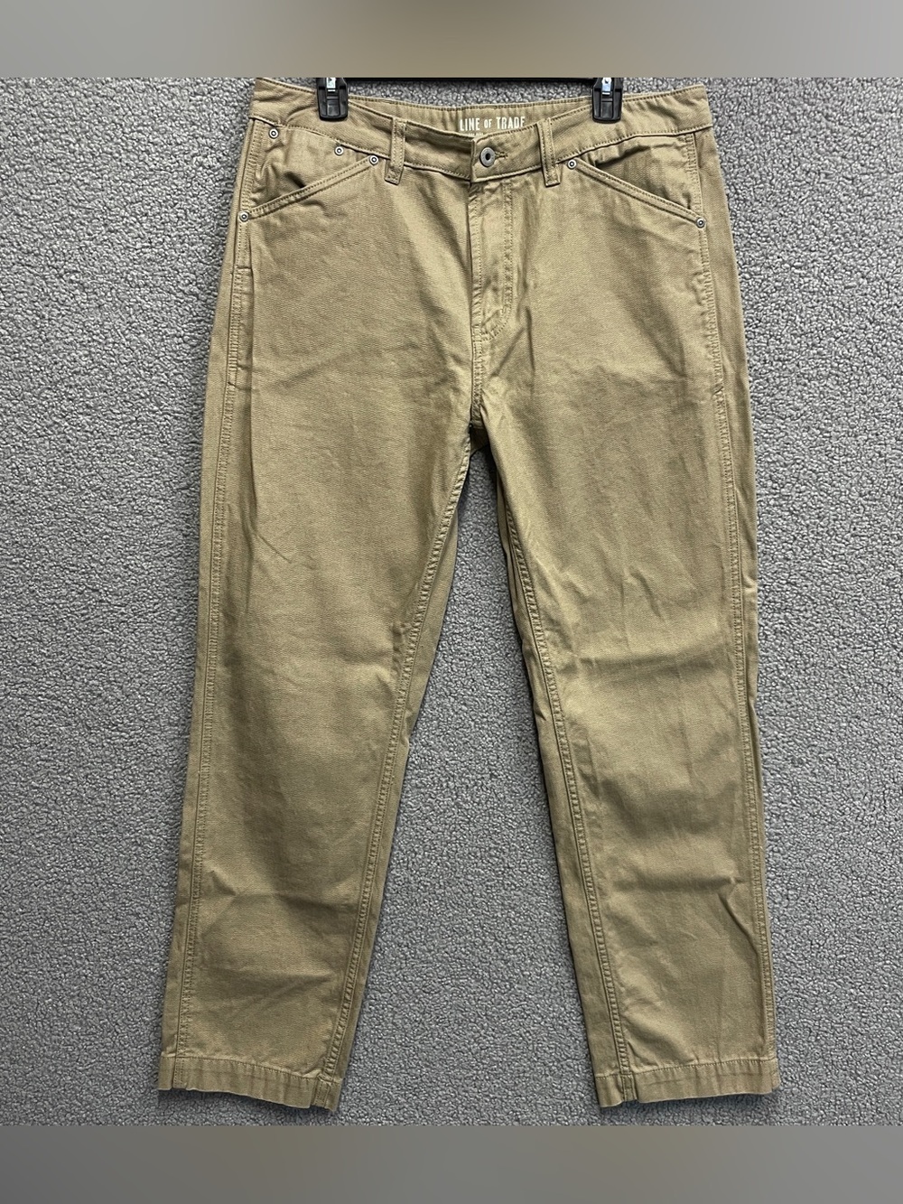 LINE OF TRADE The Foundry Pant Khaki Tan Canvas Workwear Mens Actual (34x31) VGC